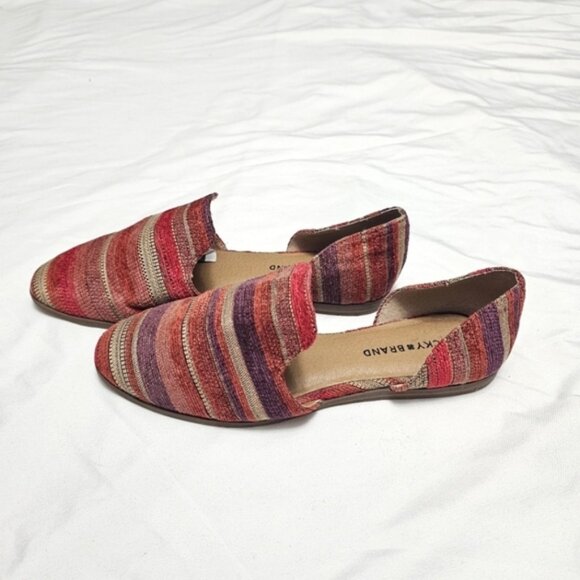 Lucky Brand Woven D'Orsay Flats Striped Boho Southwestern Size 9.5 - Picture 1 of 6